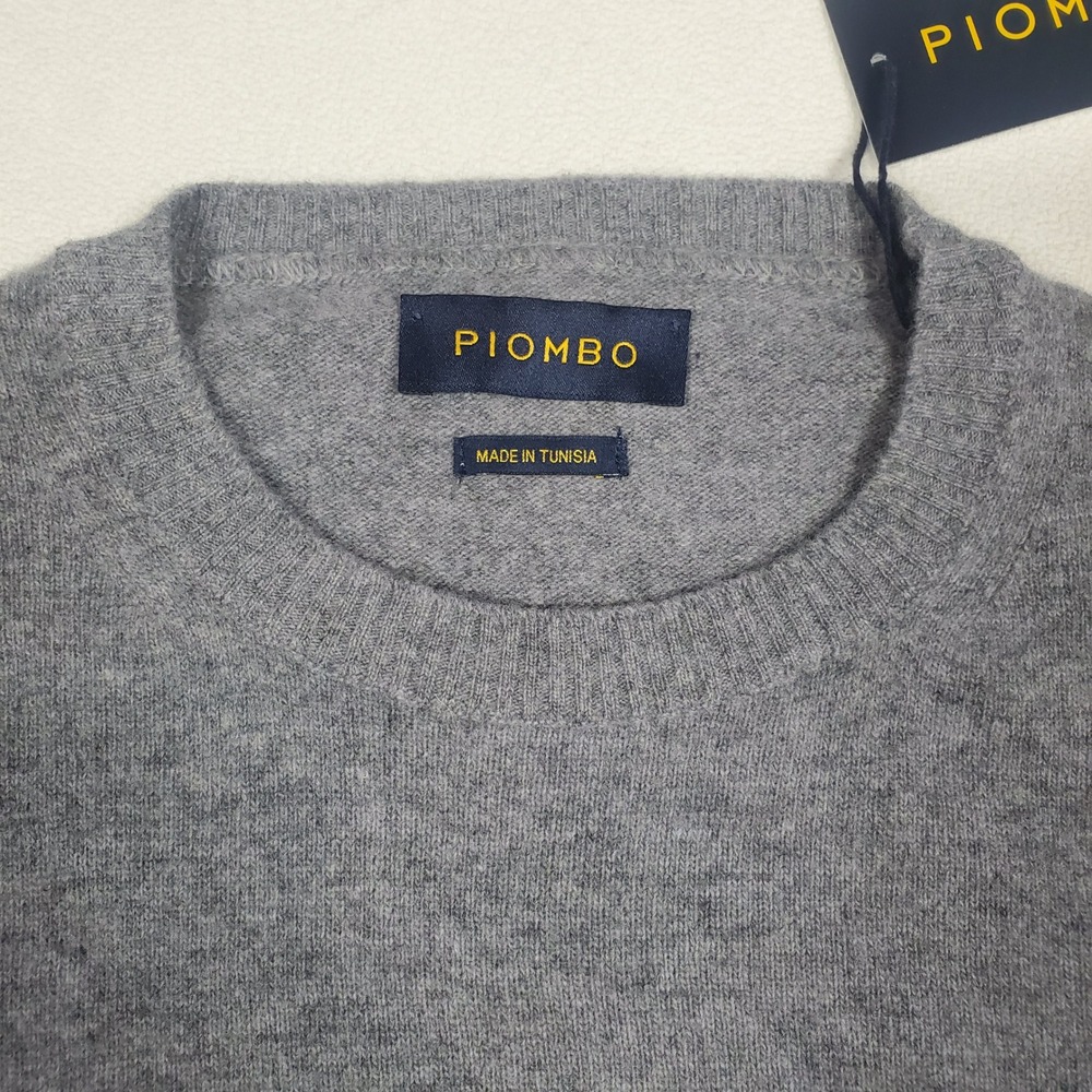 PIOMBO 100%‎ Lambswool Sweater Mens XL Gray Lightweight Knit Quiet Luxury  New - Picture 5 of 9